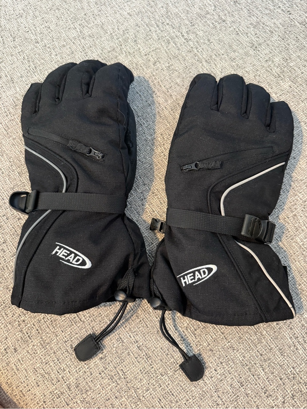 Head Black Winter Ski Gloves with Reflective Trim